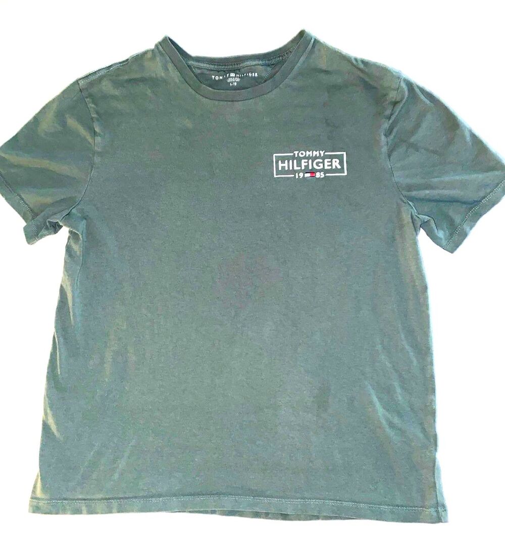 Tommy Hilfiger Logo Youth Shirt Green Large